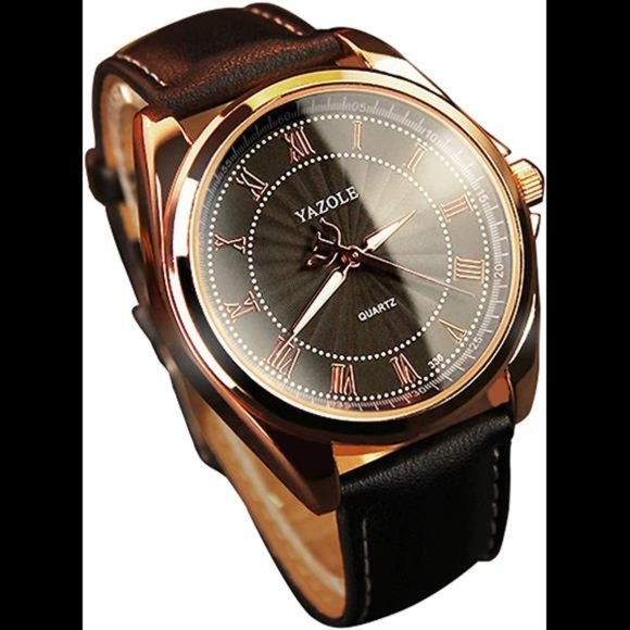 LinTimes Fashion Mens Watch Quartz Analog Roman Numeral Scale Business Casual